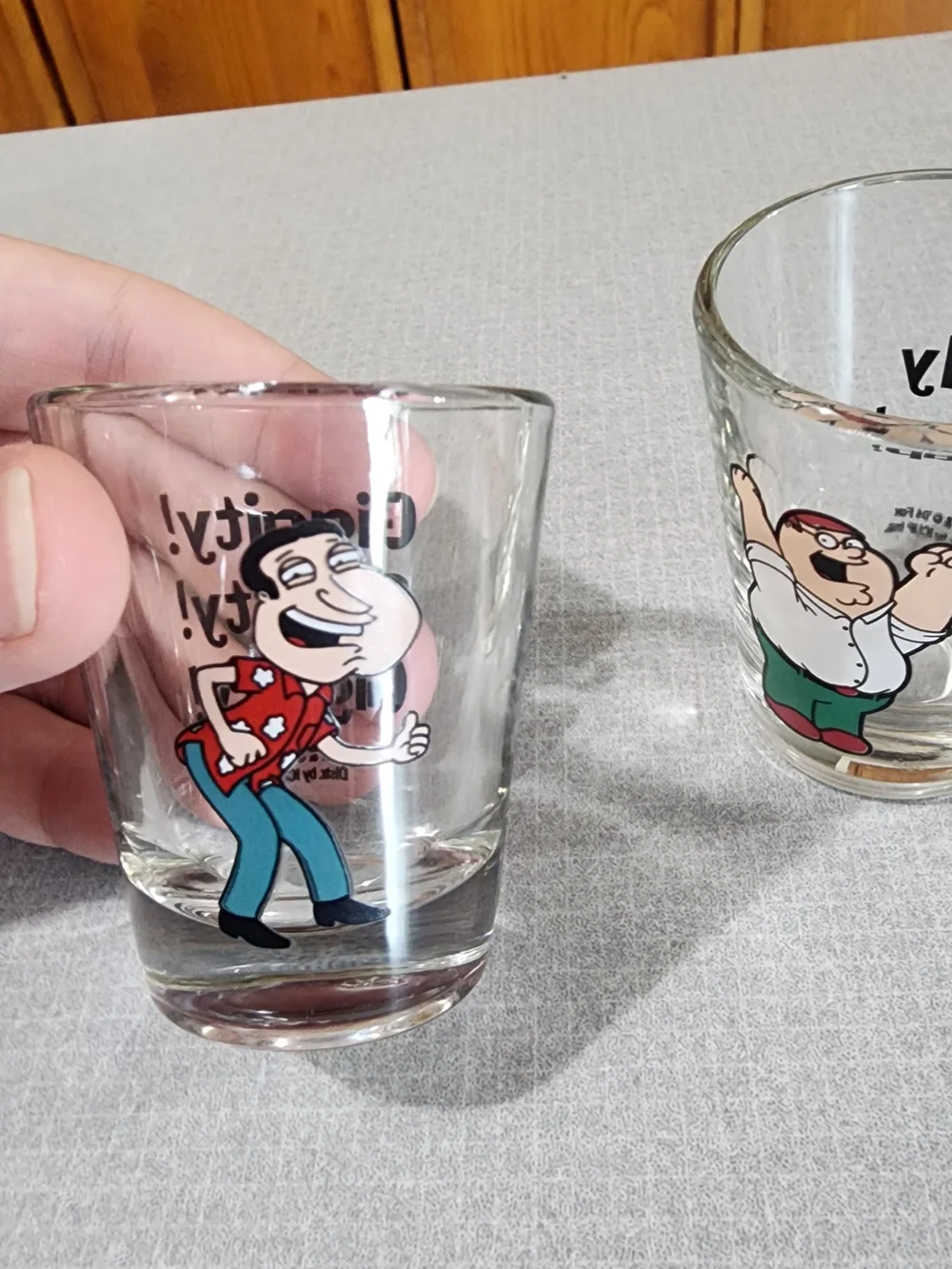 Family Guy Cartoon Shot Glass Set - One Has Heavy Crack